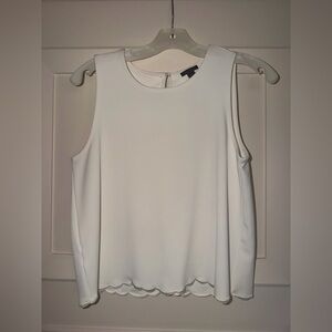 Ann Taylor White Sleeveless Blouse
